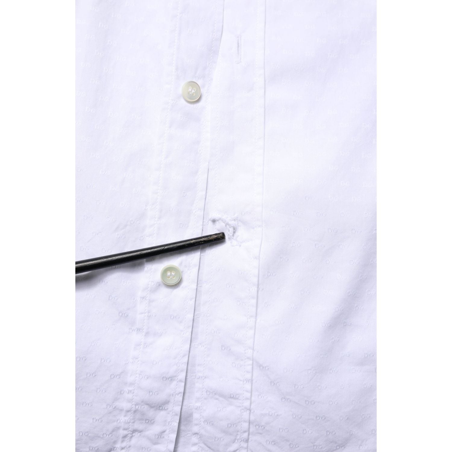 Dolce & Gabbana White GOLD Long Sleeve Dress Men Formal Shirt