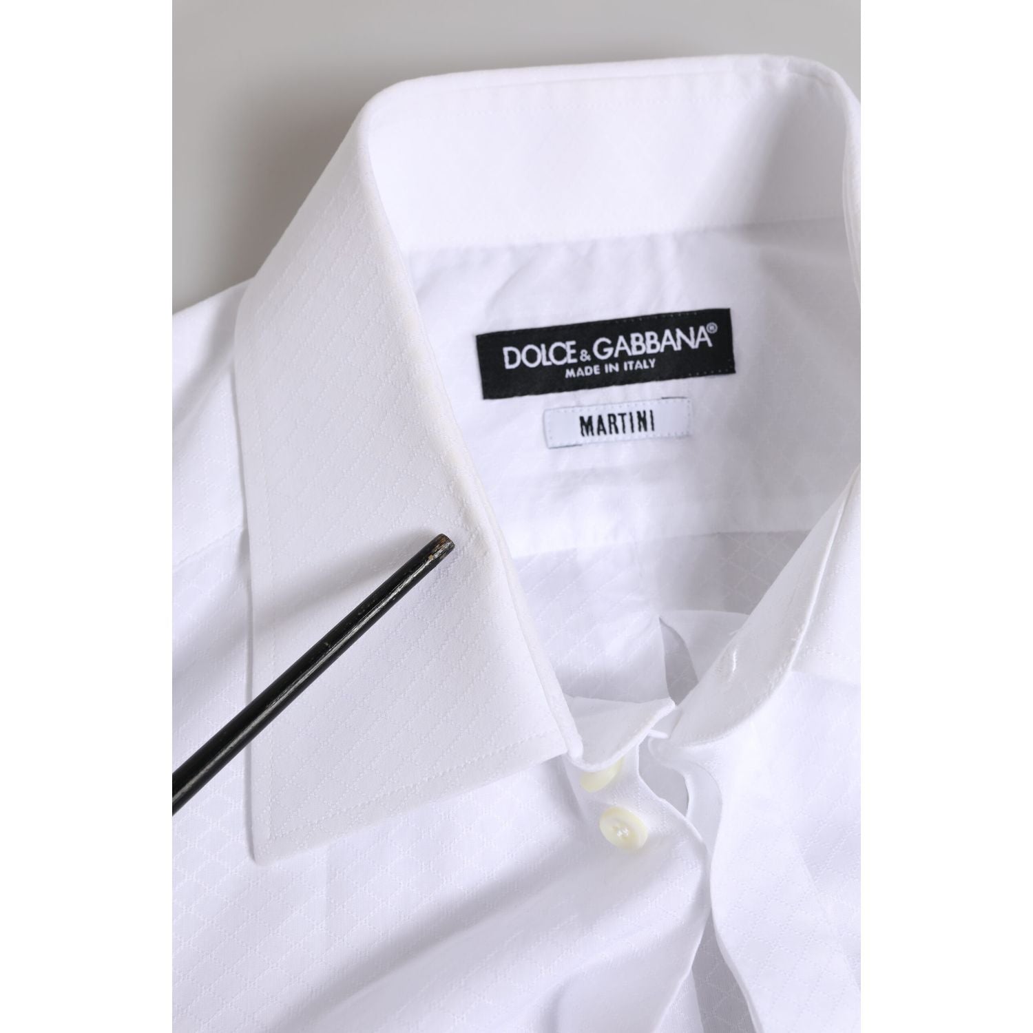 Dolce & Gabbana White MARTINI Cotton Men Dress Formal Shirt