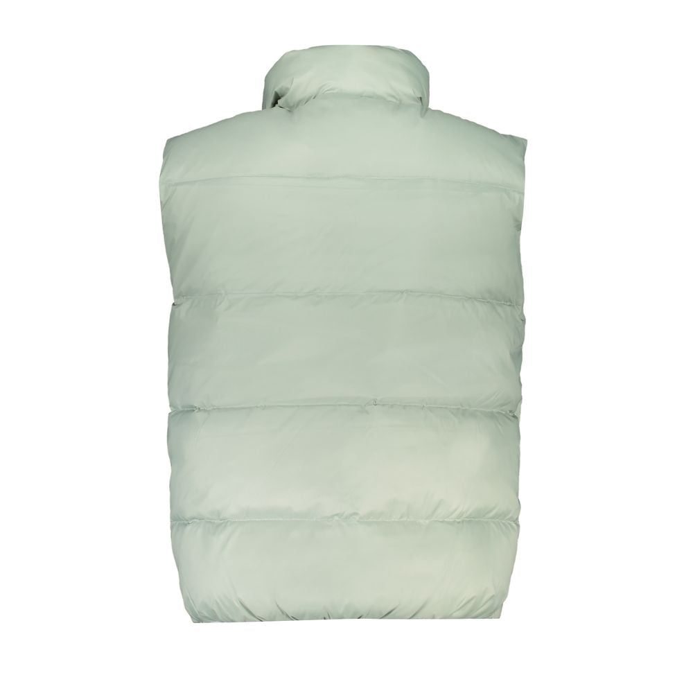 Calvin Klein Green Polyamide Men Jacket, sustainable sleeveless design, modern style with pockets and zip closure, back view