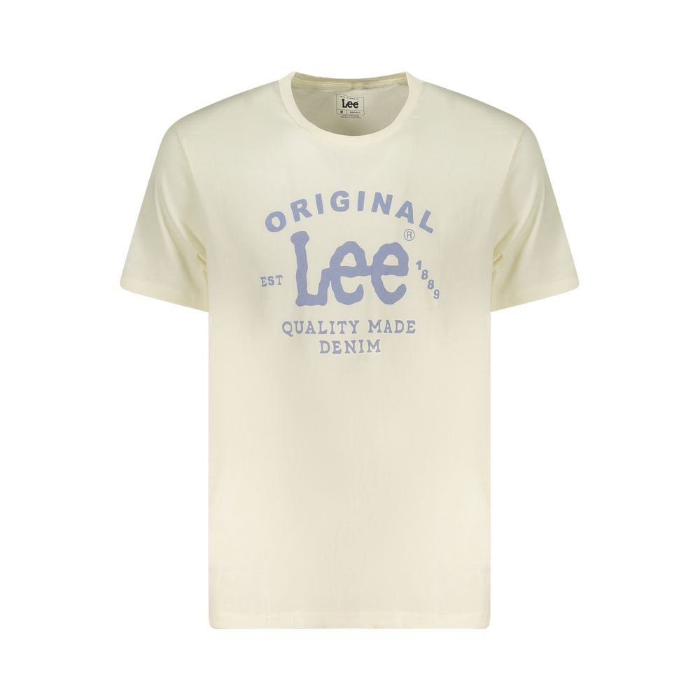 Lee Beige Cotton Men T-Shirt LE-35374-L