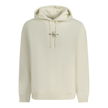Calvin Klein White Cotton Men Sweater with embroidery, eco-friendly fabric, sustainable fashion, luxury hoodie, EG origin.