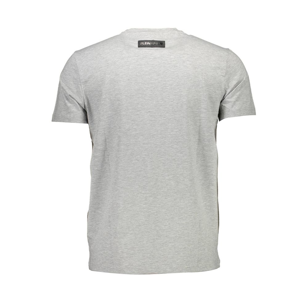 Back view of Plein Sport Brown Cotton Men T-Shirt showcasing craftsmanship and luxury design.