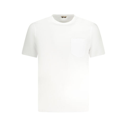 K-WAY White Cotton T-Shirt featuring short sleeves, crew neck, and one pocket with logo application.