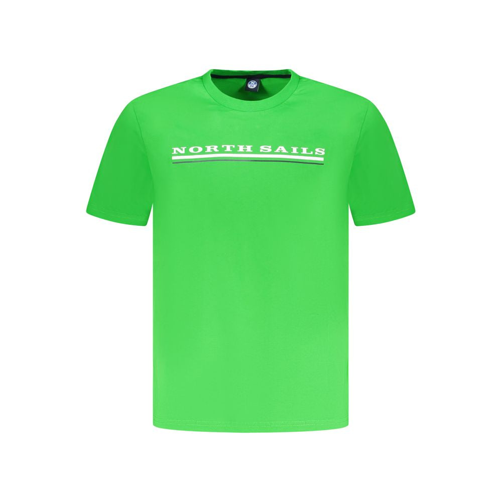 North Sails Green Cotton Men T-Shirt with logo and short sleeves for stylish comfort