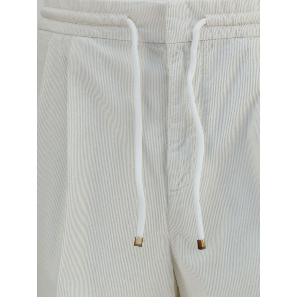 Brunello Cucinelli White Cotton Casual Pants