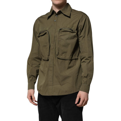 Dolce & Gabbana Army Green Button Down Long Sleeves Shirt