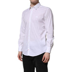 Dolce & Gabbana White Cotton MARTINI Long Sleeve Dress Shirt TSH906939-40
