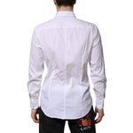 Dolce & Gabbana White Cotton MARTINI Long Sleeve Dress Shirt TSH906939-40