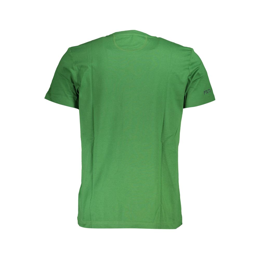 La Martina Green Cotton Men T-Shirt featuring a regular fit and crew neck design with La Martina's signature logo for stylish comfort.