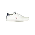 Napapijri White Polyester Men Sneaker with contrasting details and logo on side, showcasing stylish design and high-end fashion appeal.