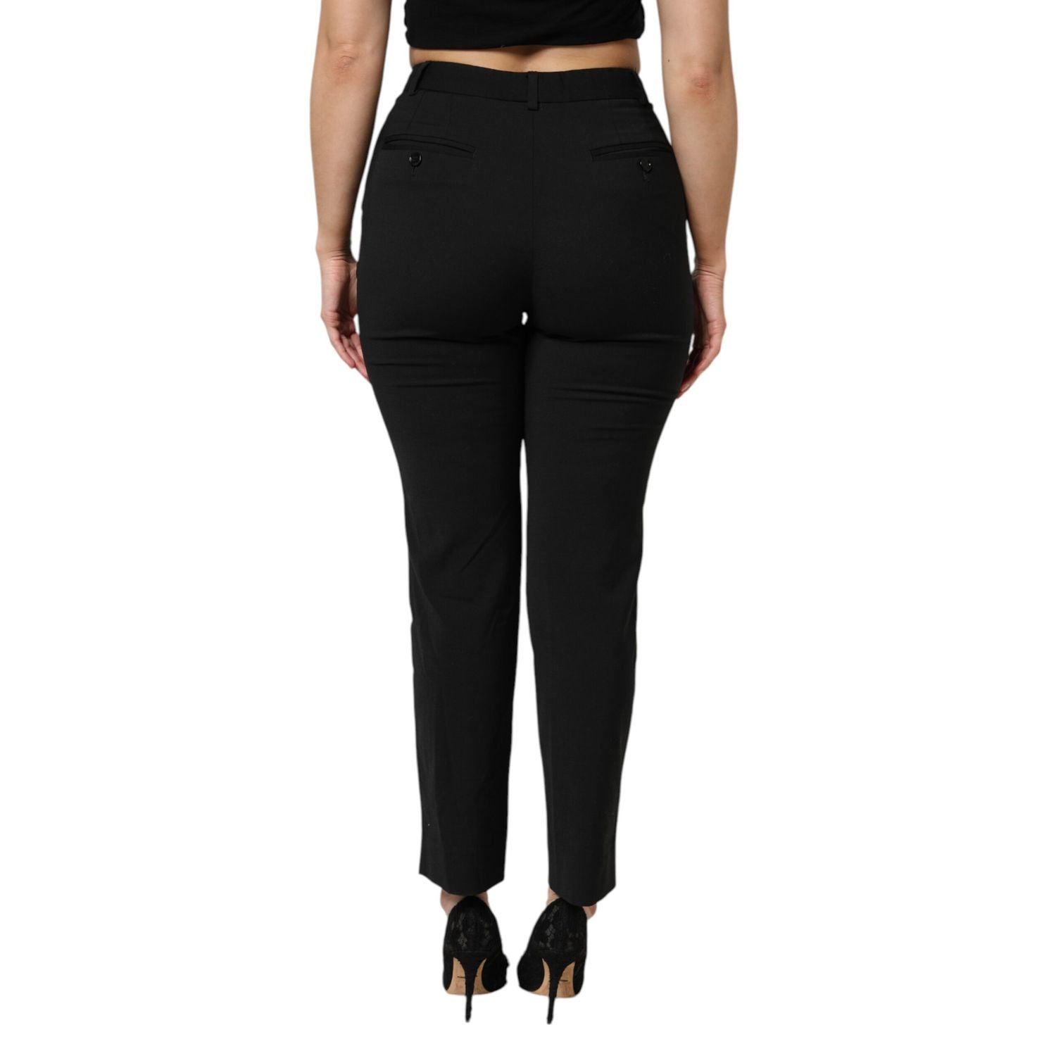 Dolce & Gabbana Black High Waisted Tapered STAFF Pants