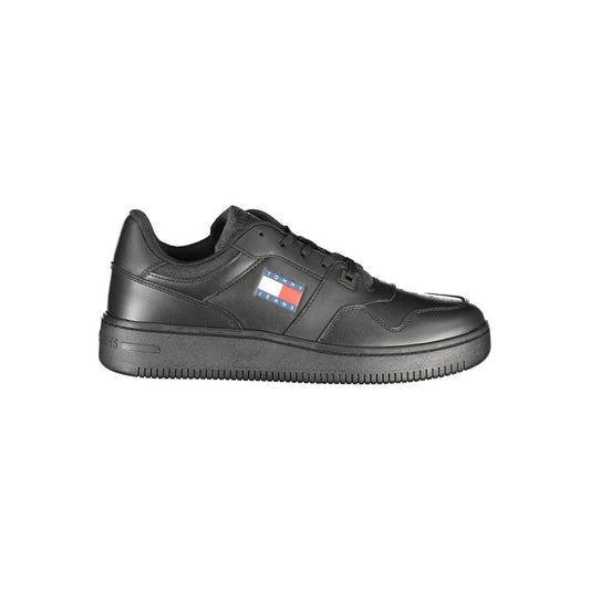 Tommy Hilfiger Black Leather Men's Sneaker