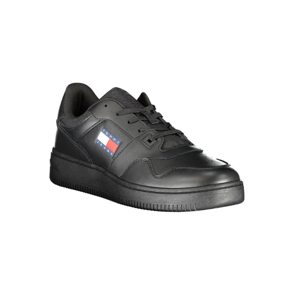 Tommy Hilfiger Black Leather Men's Sneaker