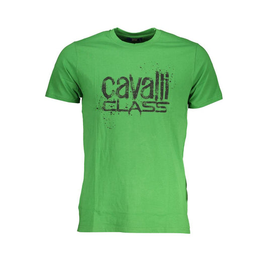 Cavalli Class Green Cotton T-Shirt