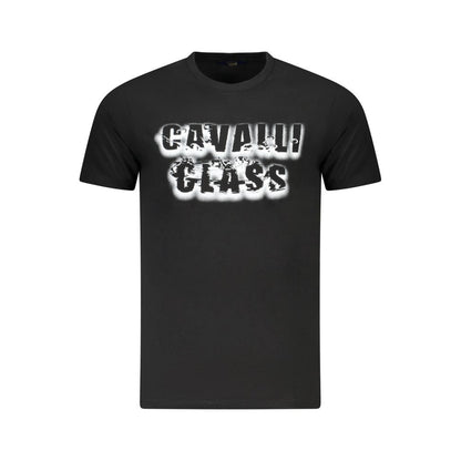 Cavalli Class Black Cotton Men T-Shirt