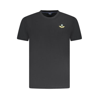 Armata Di Mare Black Cotton Men T-Shirt with logo, classic crew neck, and short sleeves.