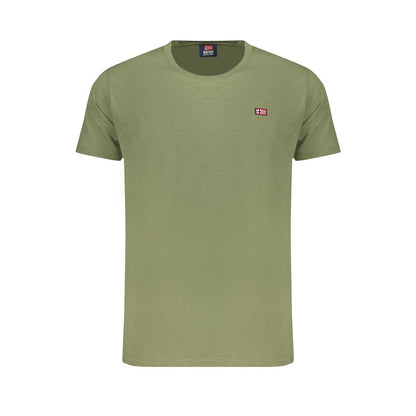 Norway 1963 Green Cotton T-Shirt with short sleeves and crew neck featuring a logo application