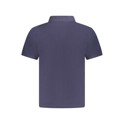North Sails Blue Cotton Men Polo Shirt back view showcasing premium craftsmanship and sleek style.