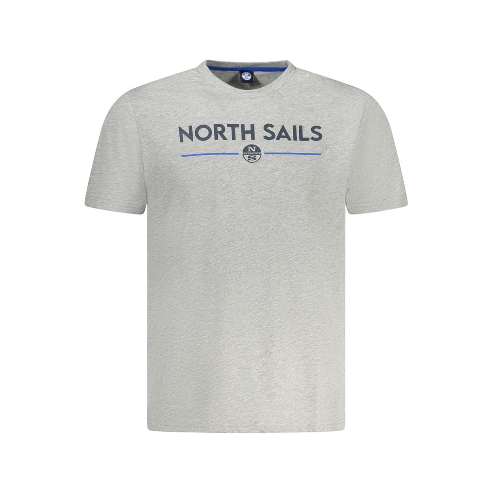 North Sails Brown Cotton Men T-Shirt in light color with logo and crew neck design
