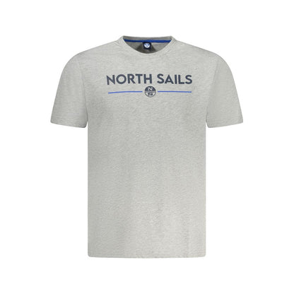 North Sails Brown Cotton Men T-Shirt in light color with logo and crew neck design
