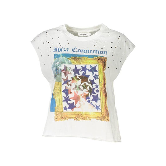 Desigual White Cotton Women TShirt DE-37213-L