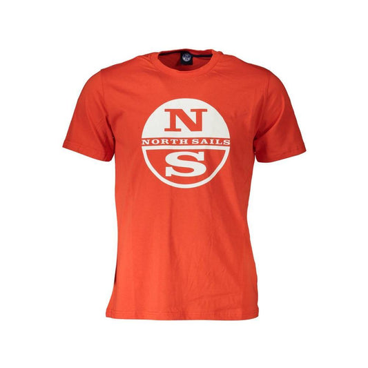 North Sails Red Cotton Men T-Shirt NO-37310-M