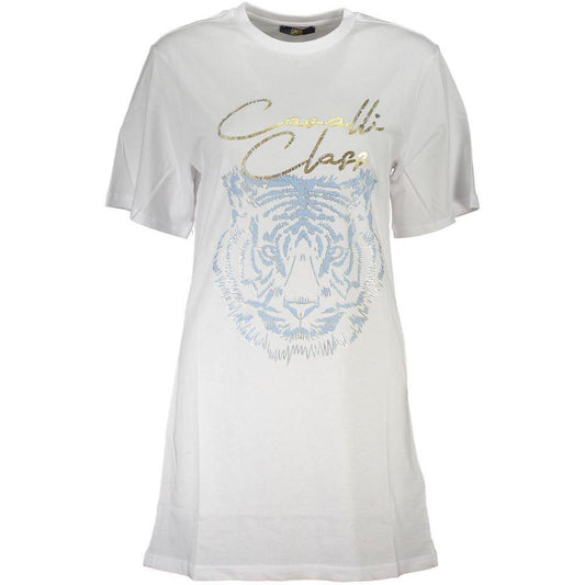 Cavalli Class White Cotton Women Top CA-37595-S