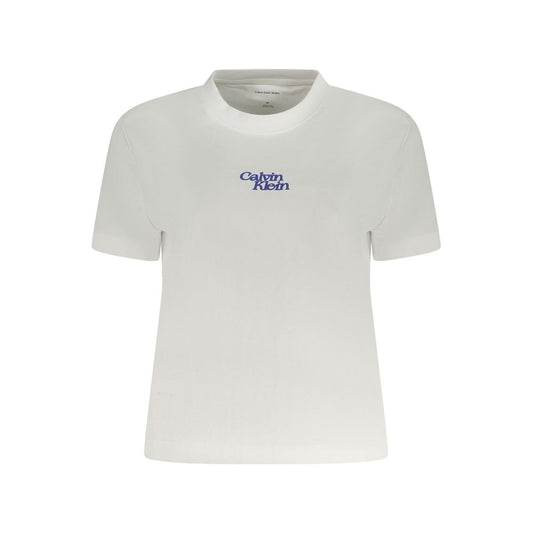 Calvin Klein White Cotton Women T-Shirt CA-38296-L