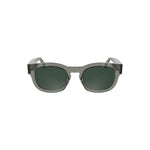 Calvin Klein Gray Acetate Women Sunglasses with round lenses and smoky finish, showcasing elegant modern design with logo detailing.