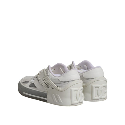 Dolce & Gabbana White Low Top DG Embossed Men Sneakers Shoes