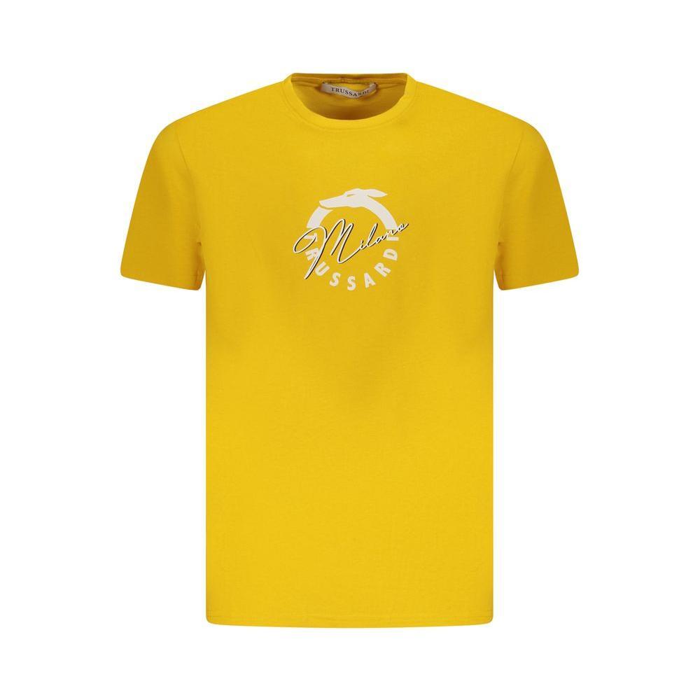 Trussardi Yellow Cotton Men T-Shirt TR-36625-XXL