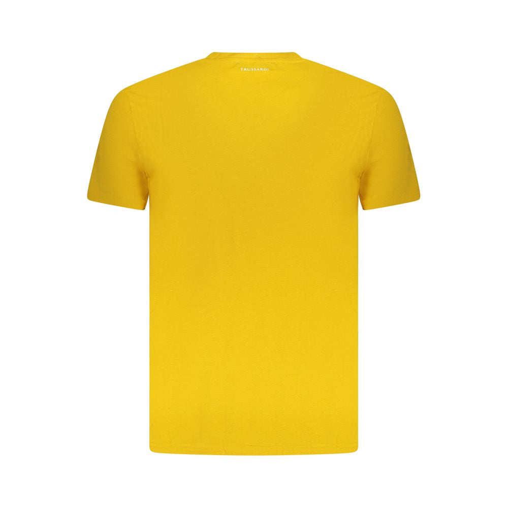 Trussardi Yellow Cotton Men T-Shirt TR-36625-XXL