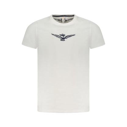 Accademia Militare White Cotton T-Shirt with big eagle print and crew neck design