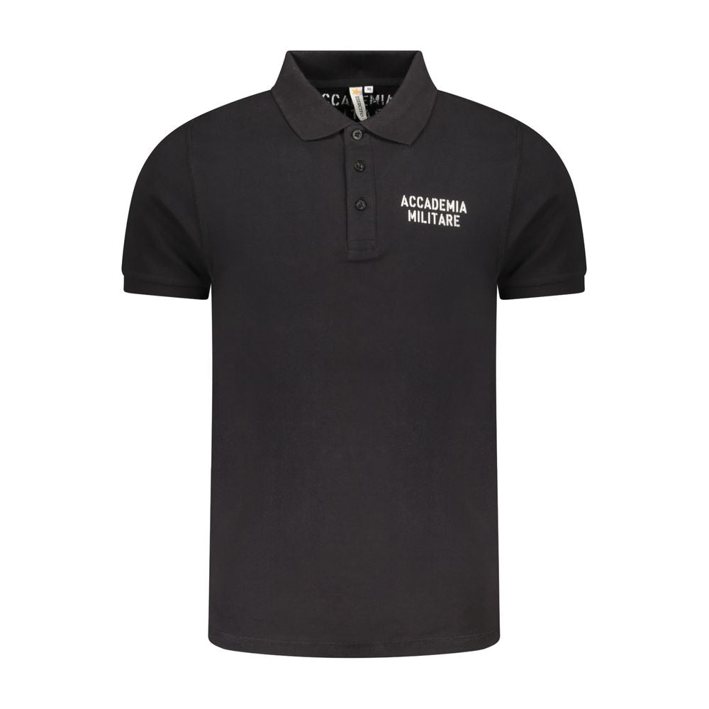 Accademia Militare Black Cotton Polo Shirt