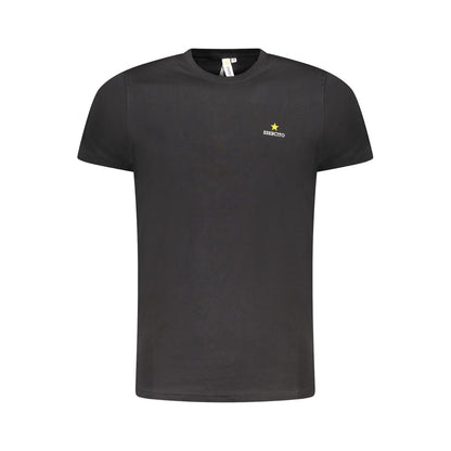 Esercito 1659 Black Cotton T-Shirt with short sleeves, crew neck, aviation print, and logo
