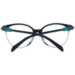 Emilio Pucci Black Women Glasses Frame, full-rim round style, black plastic material, demo lenses, lens width 53mm, frame width 135mm.