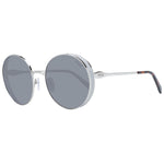 Emilio Pucci Gray Women Sunglass featuring round full-rim metal frame, grey plastic lenses, 100% UVA & UVB protection. Includes branded case.