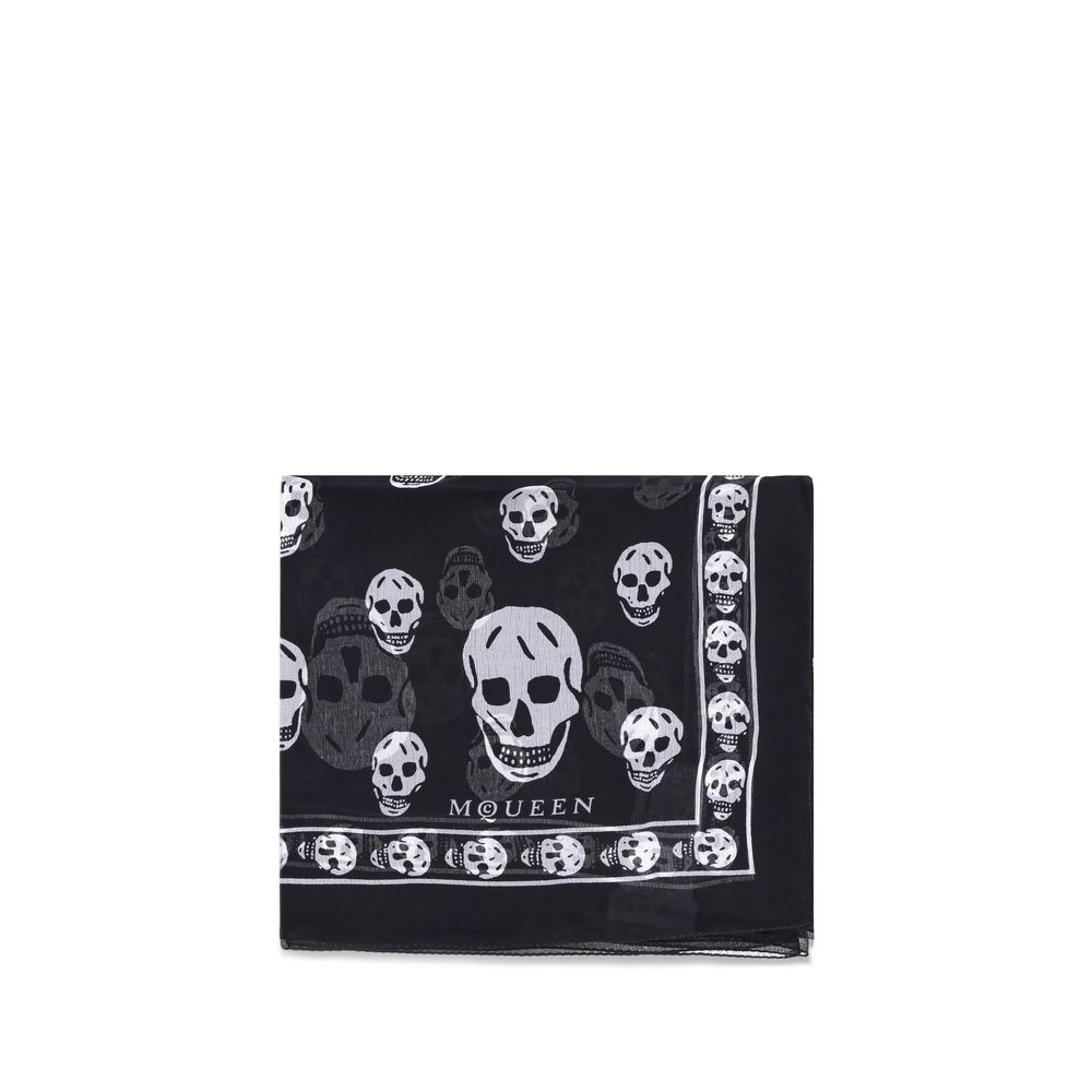 Alexander McQueen Black Silk Scarf