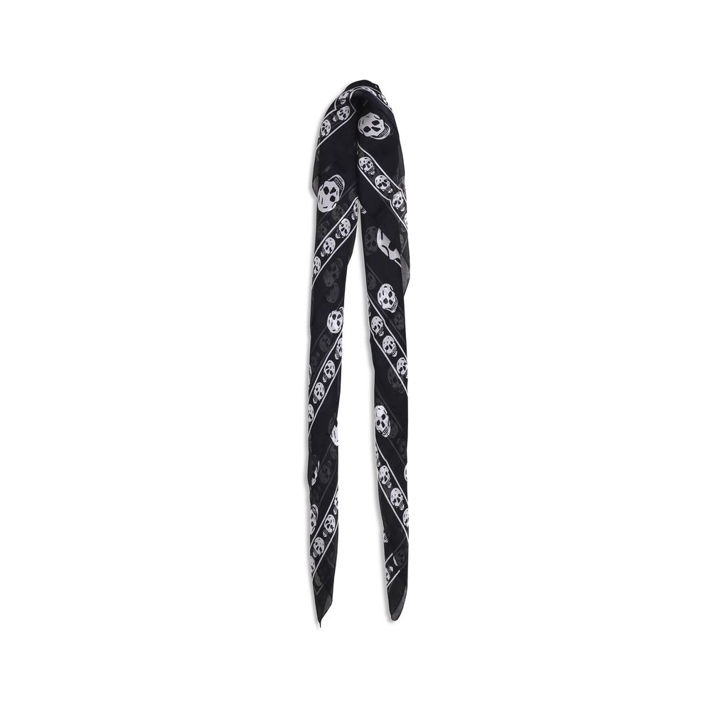 Alexander McQueen Black Silk Scarf