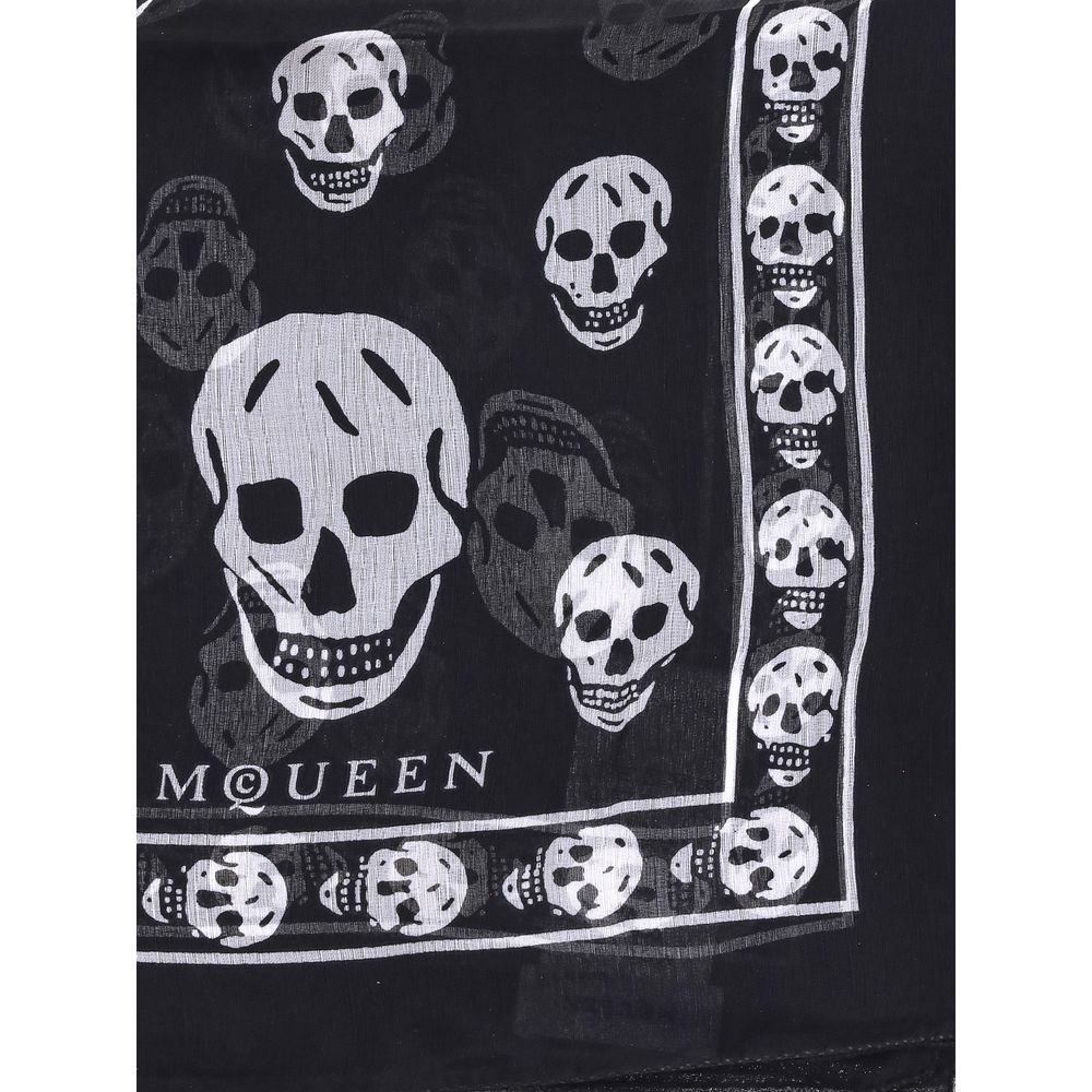 Alexander McQueen Black Silk Scarf