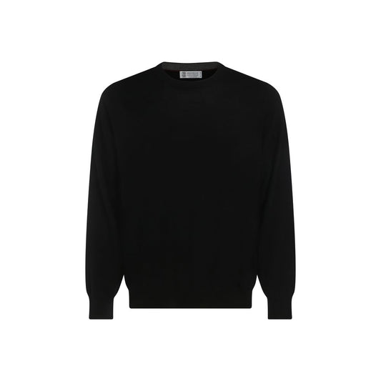 Brunello Cucinelli Black Fleece Wool Sweatshirt