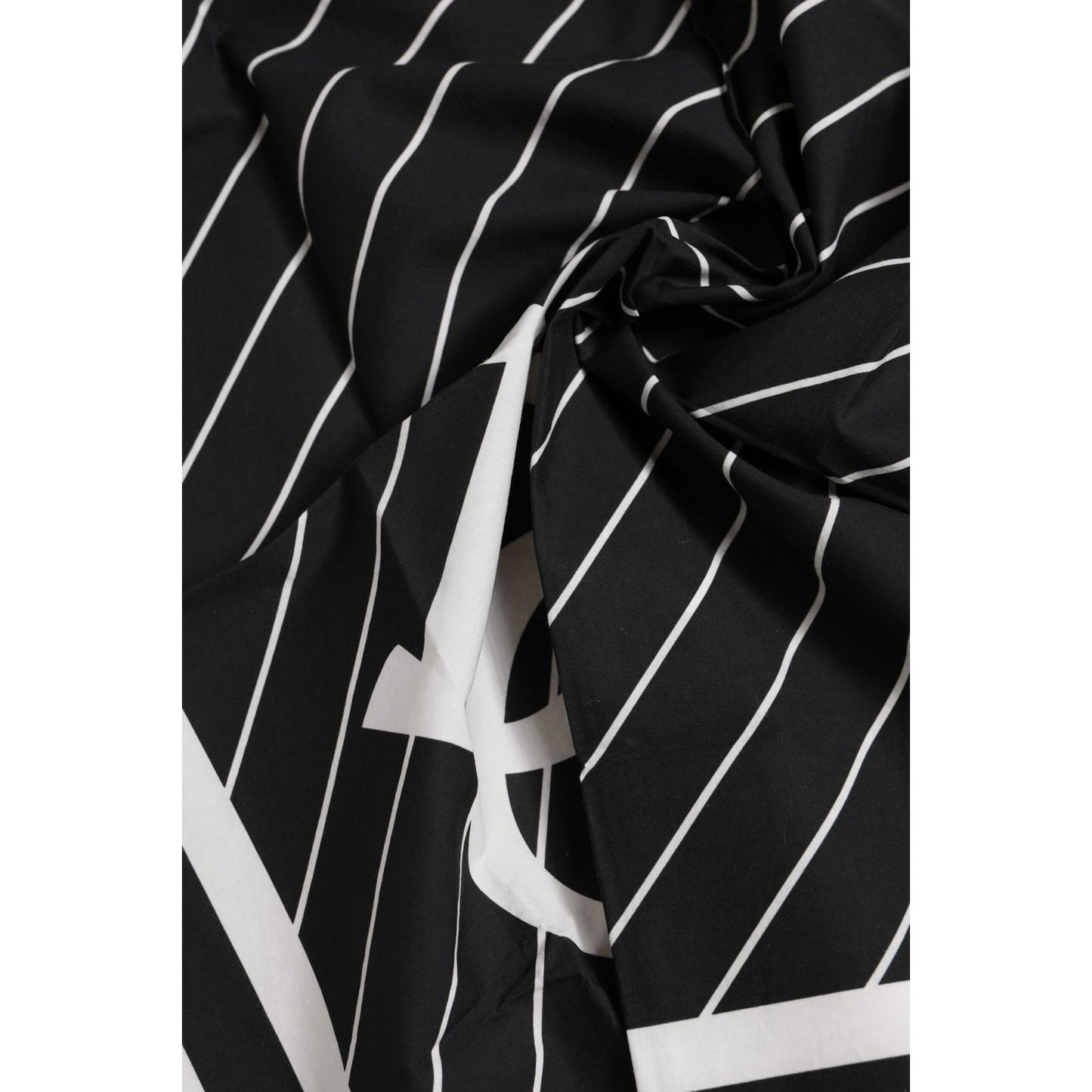 Dolce & Gabbana Black White DG Logo Square Men Foulard Scarf
