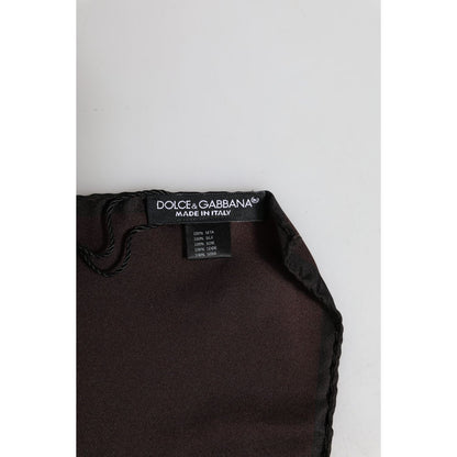Dolce & Gabbana Brown DG Crown Silk Square Men Foulard Scarf