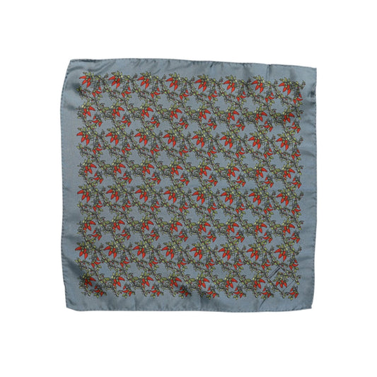 Dolce & Gabbana Gray Chilis Silk Square Men Foulard Scarf
