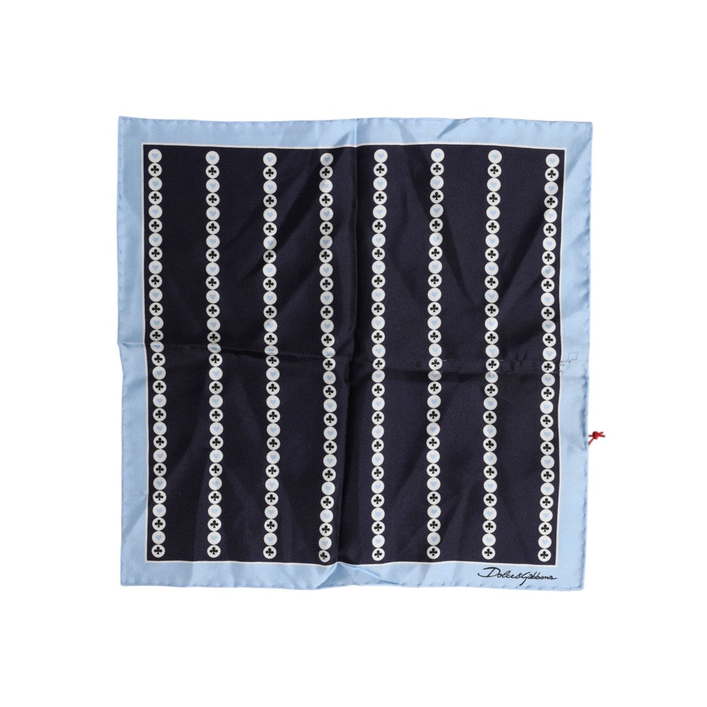 Dolce & Gabbana Blue Printed Silk Square Men Foulard Scarf