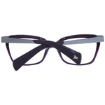 Yohji Yamamoto Purple Unisex Glasses Frame in acetate, full-rim rectangle style with purple demo lenses, size 54-17-140.