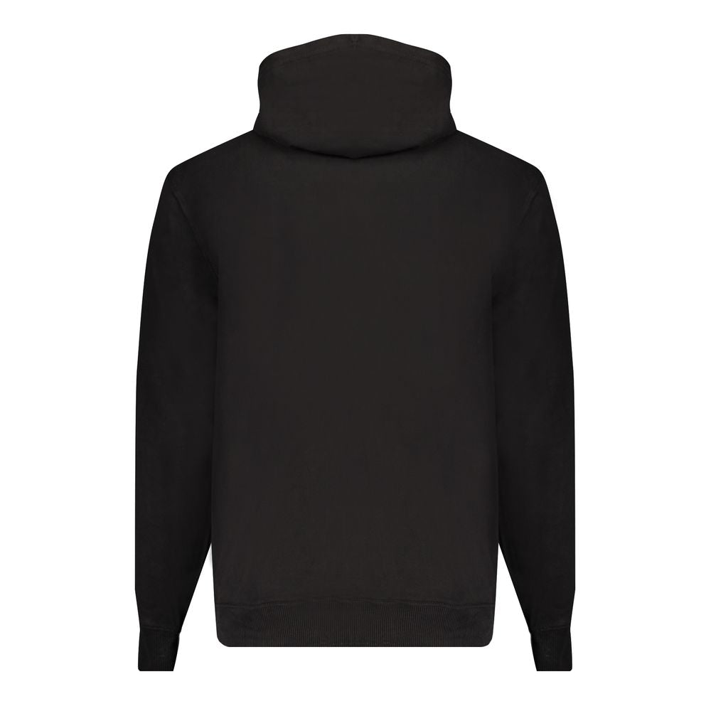 Alt Tag: Calvin Klein Black Cotton Men Sweater with hood, featuring a sleek design and iconic logo, eco-conscious fashion.