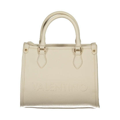 Mario Valentino Beige Polyethylene Handbag with two handles, adjustable shoulder strap, internal pockets, and protective feet