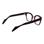 Yohji Yamamoto Purple Women Glasses Frame in acetate with full-rim butterfly style, demo lenses, size 49-21-140.