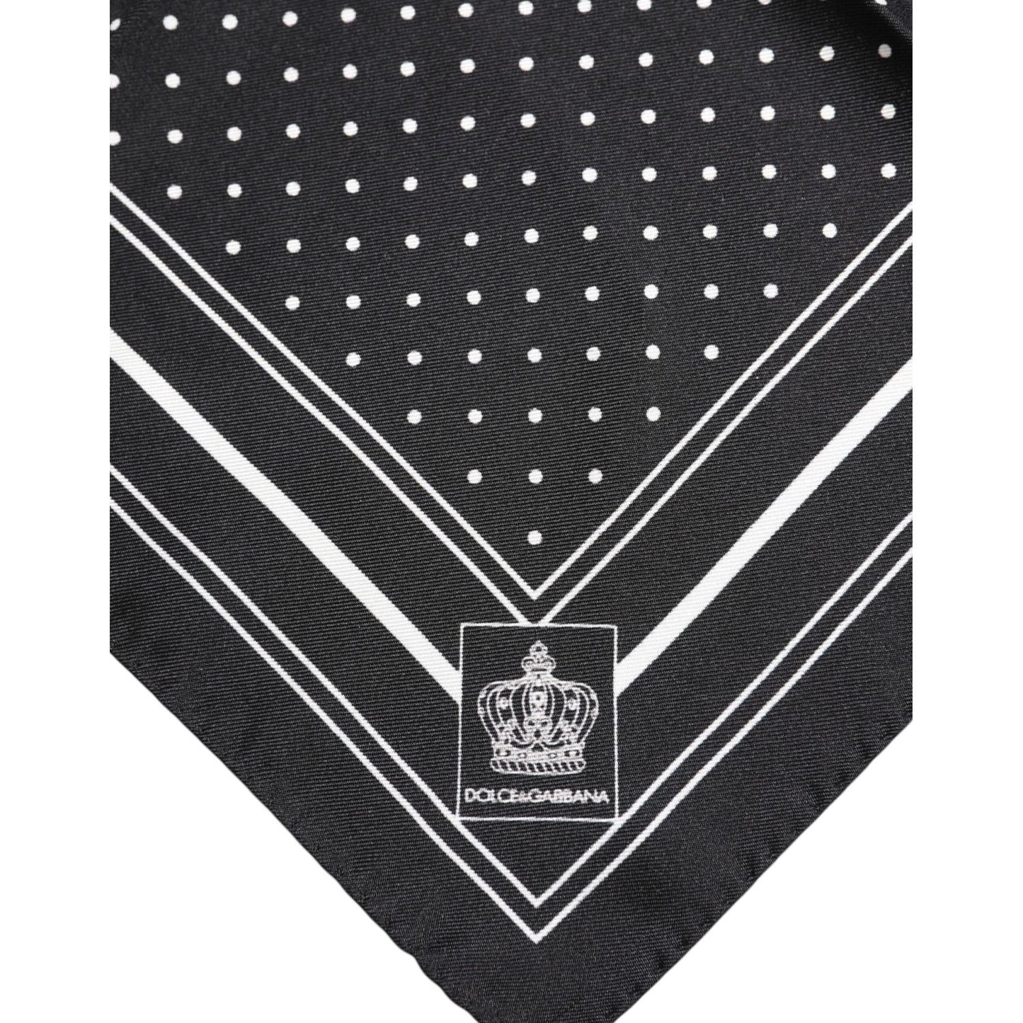 Dolce & Gabbana Black White Polka Dot Men Foulard Scarf